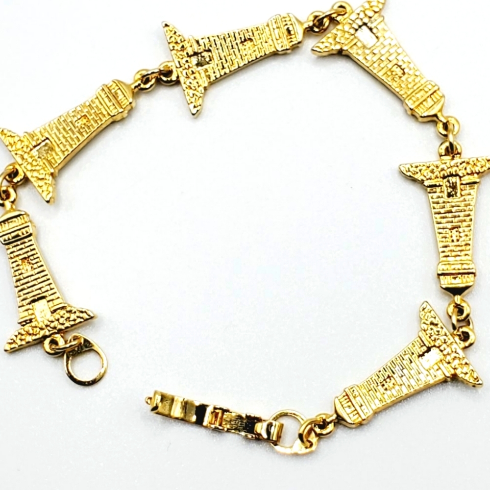 Gold lighthouse bracelet